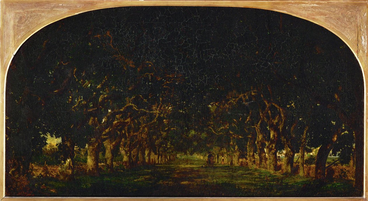 Avenue de châtaigniers au Château de Souliers, près de Bressuire ... - Theodore Rousseau