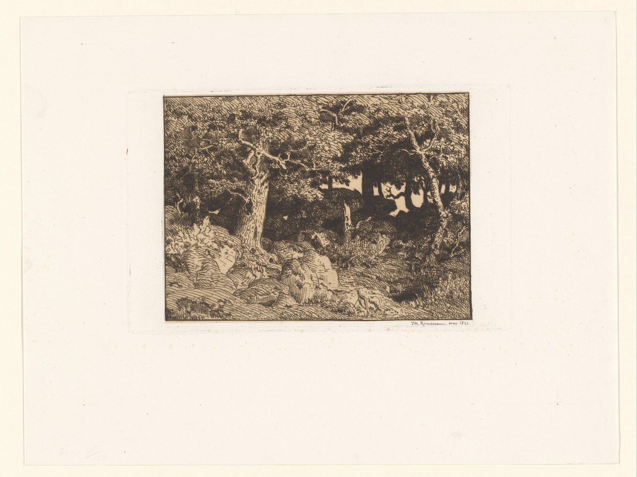 Chênes sur des rochers - Theodore Rousseau