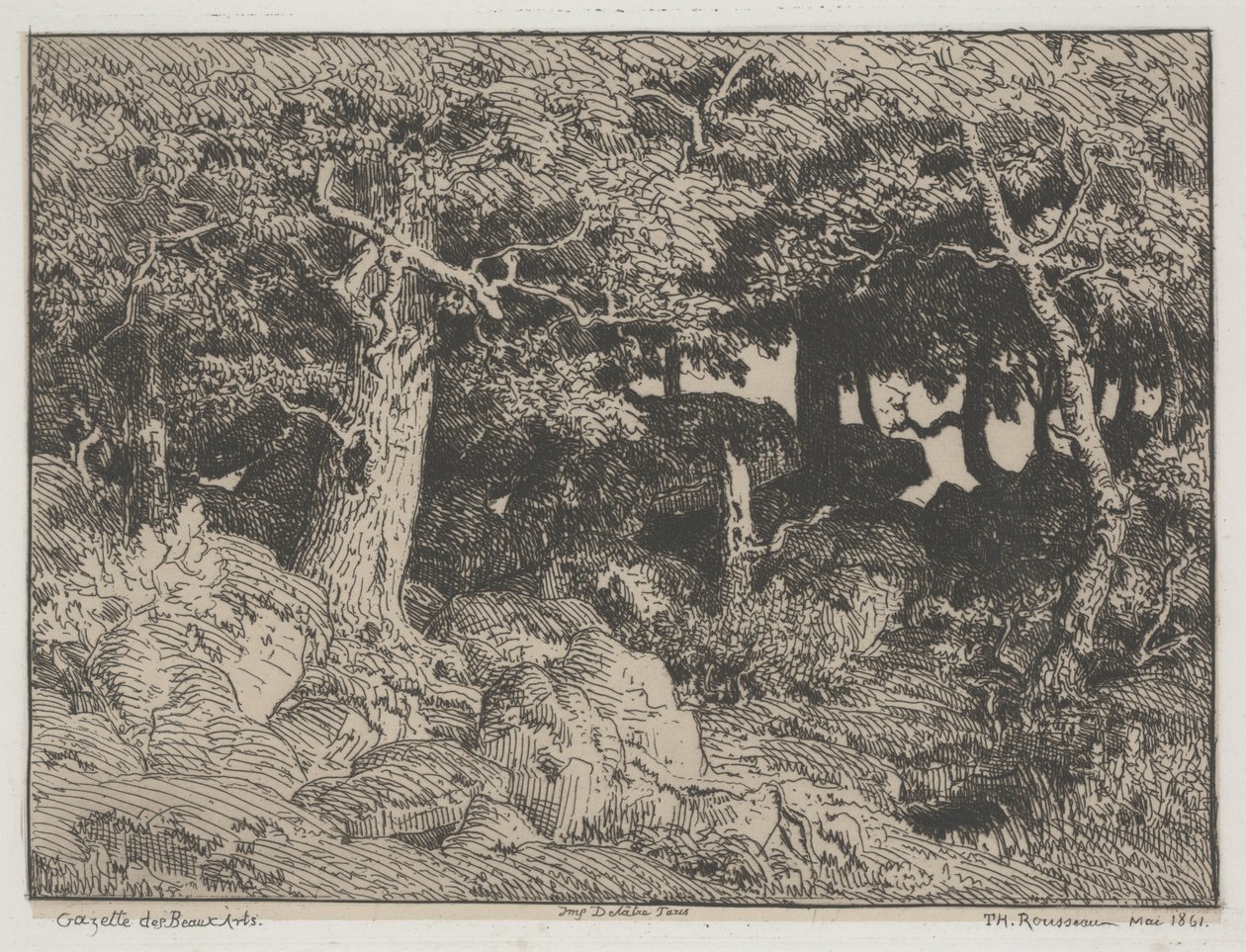 Chênes et rochers - Pierre Etienne Theodore Rousseau