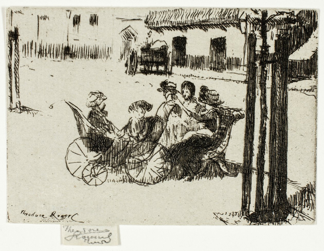 Petites filles et landaus, Chelsea Embankment - Theodore Roussel