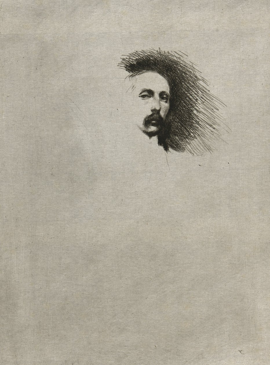 Portrait de Basil Gotto (version en noir et blanc) - Theodore Roussel