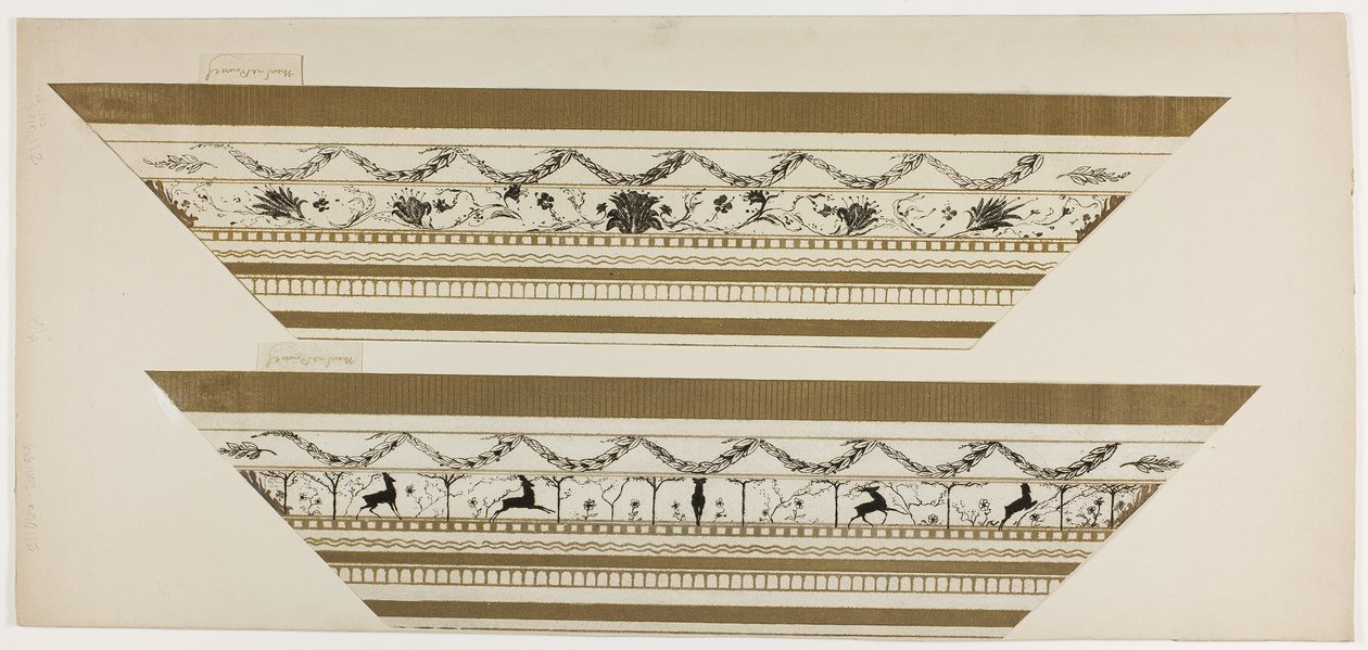 Cadre à motif de cerf et de fleurs, section supérieure du cadre - Theodore Roussel
