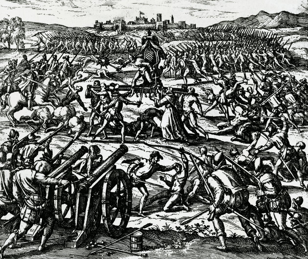 Les troupes de Francisco Pizarro capturant l