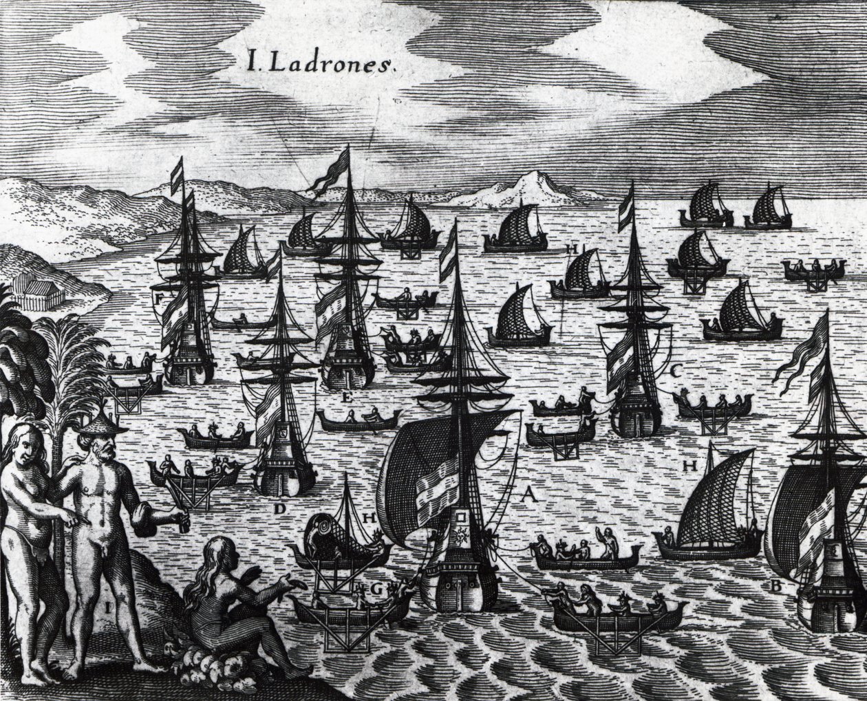 Îles des Voleurs, gravure de Peregrinationes - Theodore de Bry