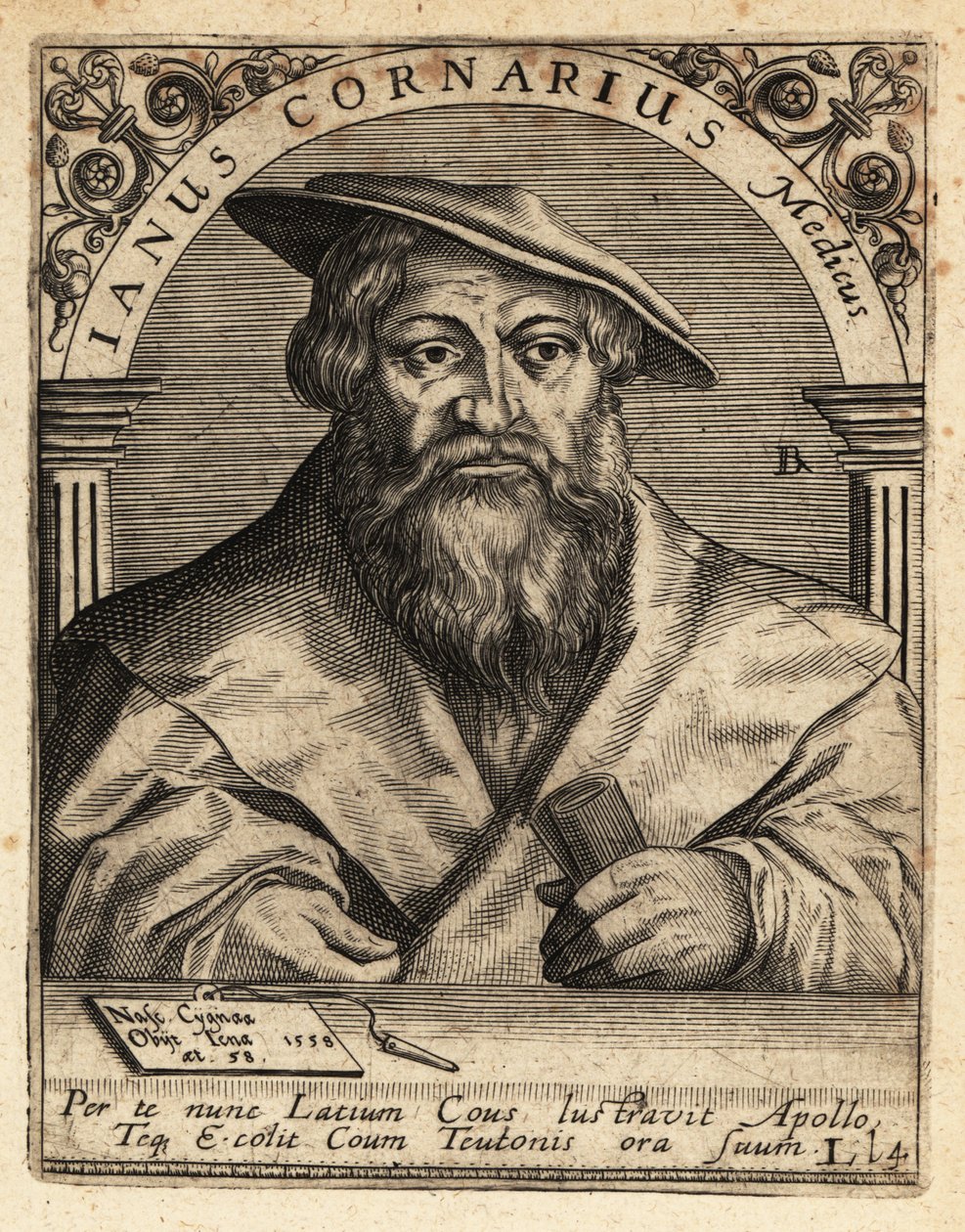 Janus Cornarius, humaniste saxon, vers 1500-1558 - Theodore de Bry