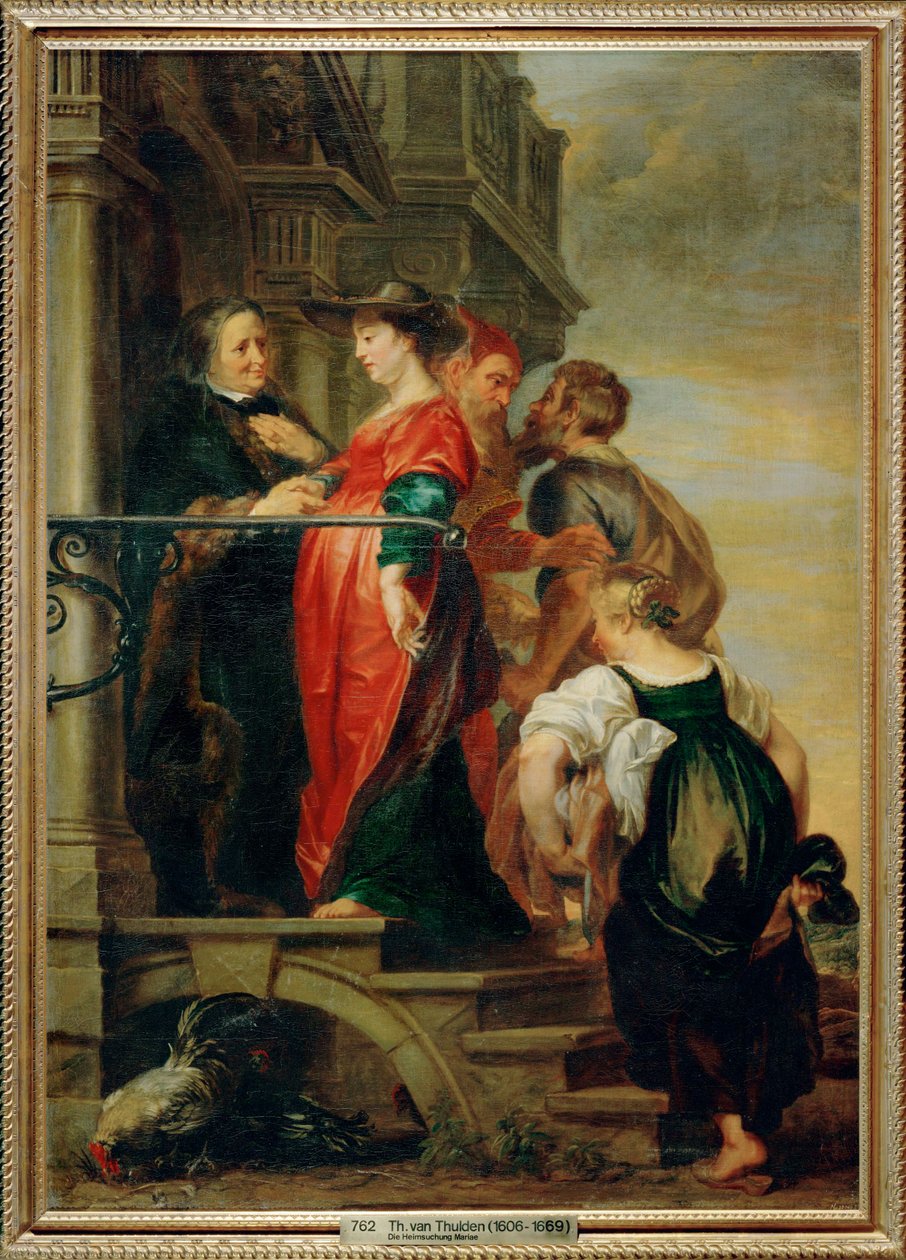 La Visitation - Sainte Marie visite Sainte Elisabeth (peinture sur toile) - Theodore van Thulden