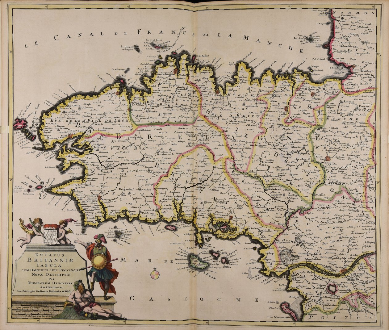 Ducatus Britanniae tabula cum omnibus suis provinciis nova descriptio - Theodorus Danckerts