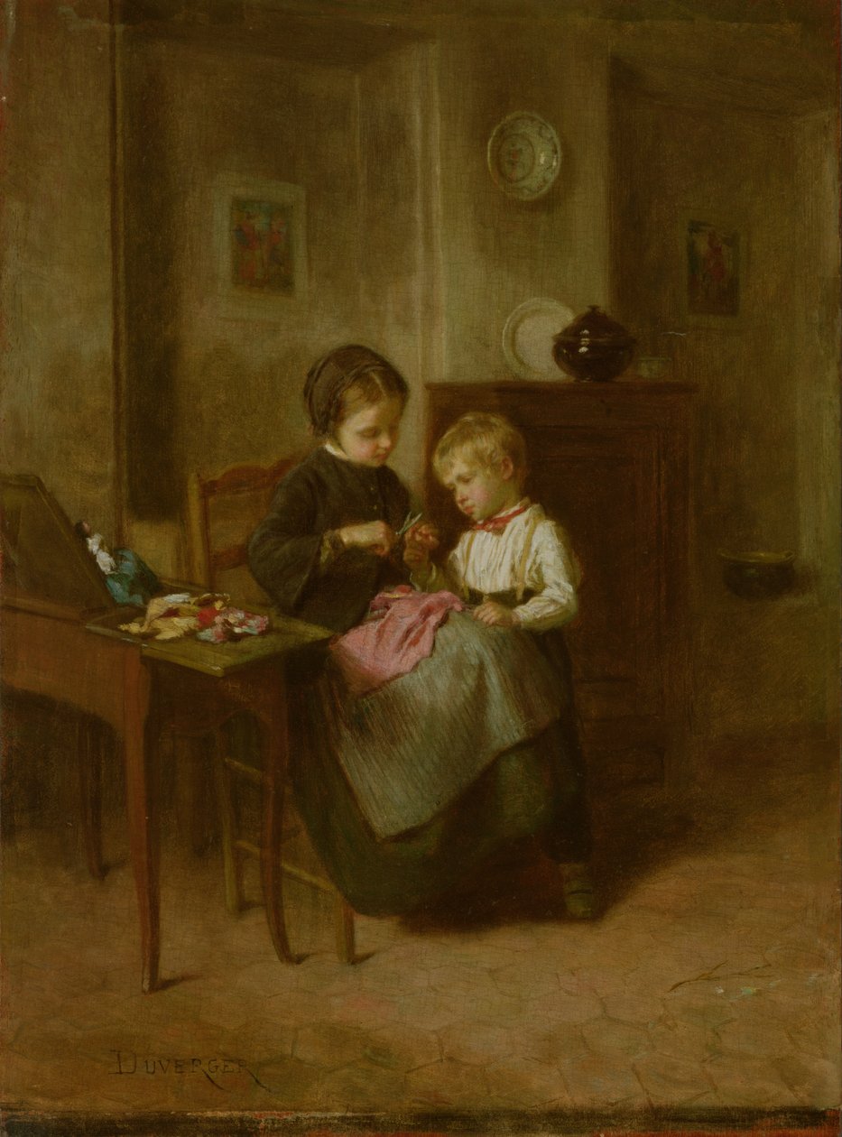 La Leçon de couture - Theophile Emmanuel Duverger