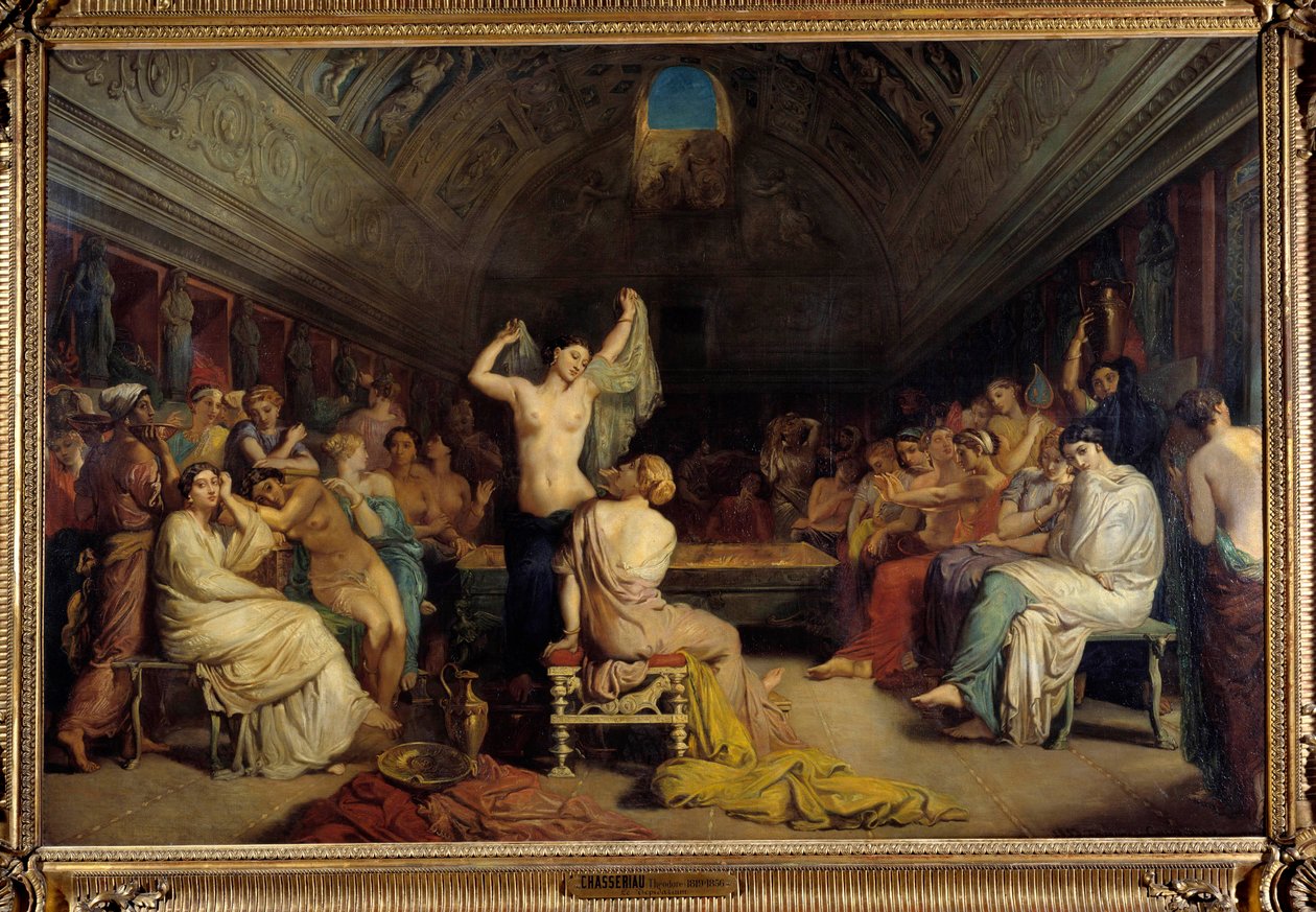 Tepidarium. Femmes réunies dans la partie des bains chauds sous la Rome antique - Théodore Chassériau