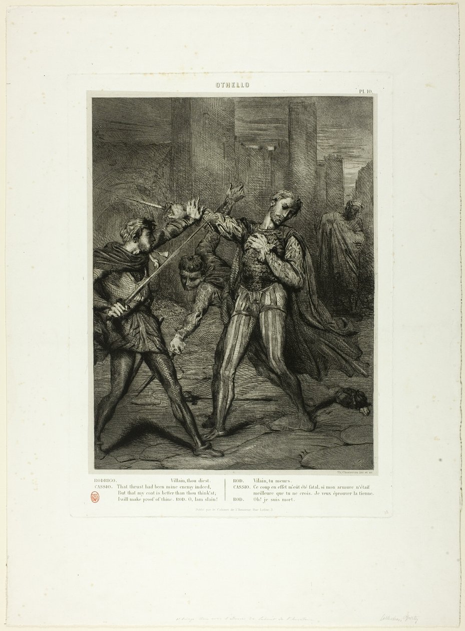 Vilain, tu meurs, planche dix de Othello - Théodore Chassériau