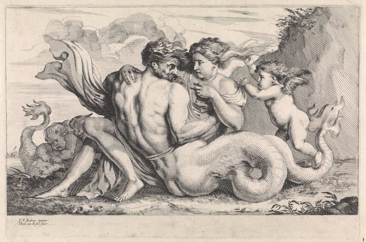 Sirène et triton - Théodorus van Kessel