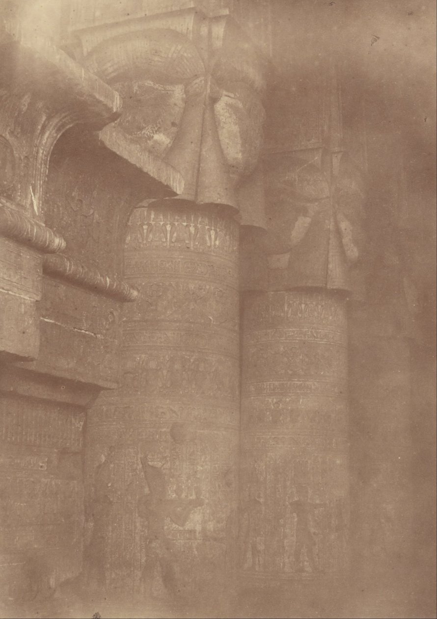 (Gros plan des piliers et chapiteaux du temple de Denderah) - Théodule Devéria