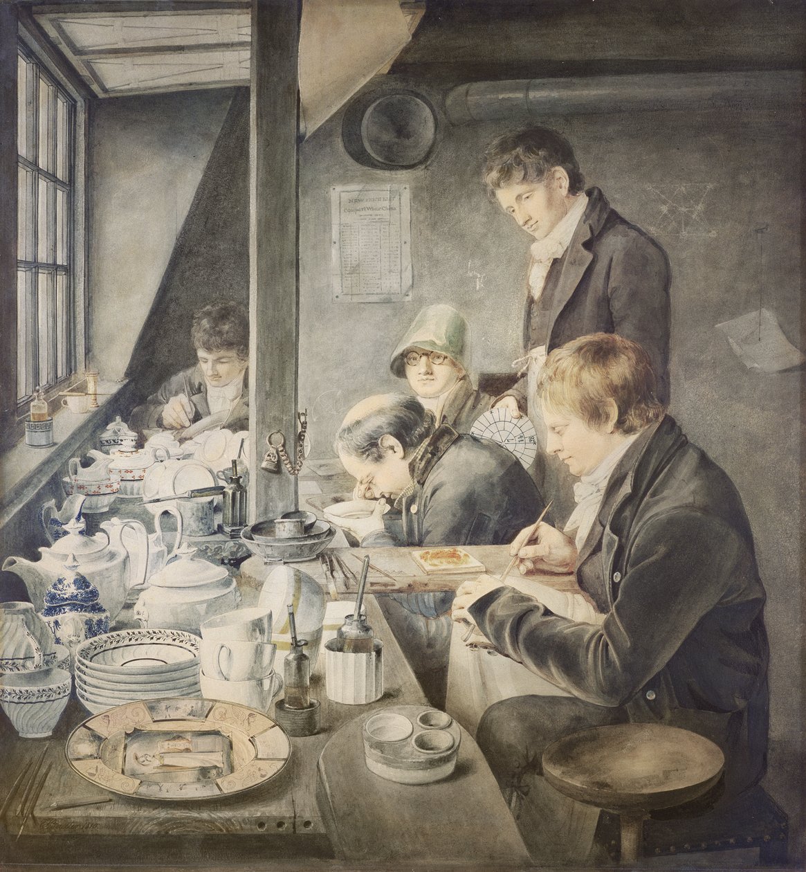 Salle de Peinture de M. Baxter, No. 1 Goldsmith Street, Gough Square, Londres, 1810 - Thomas Baxter