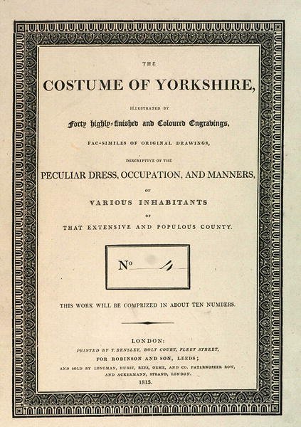 Couverture de The Costume of Yorkshire, Part IV par George Walker, 1813 - Thomas Bensley