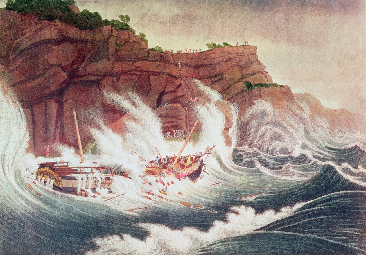 Perte du navire postal Albion, gravé par C. Tiebout - Thomas Birch