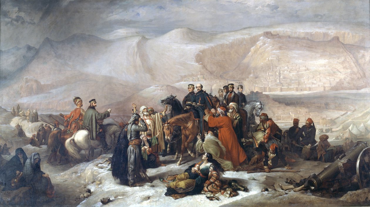 La capitulation de Kars pendant la guerre de Crimée le 28 novembre 1855, vers 1860 - Thomas Jones