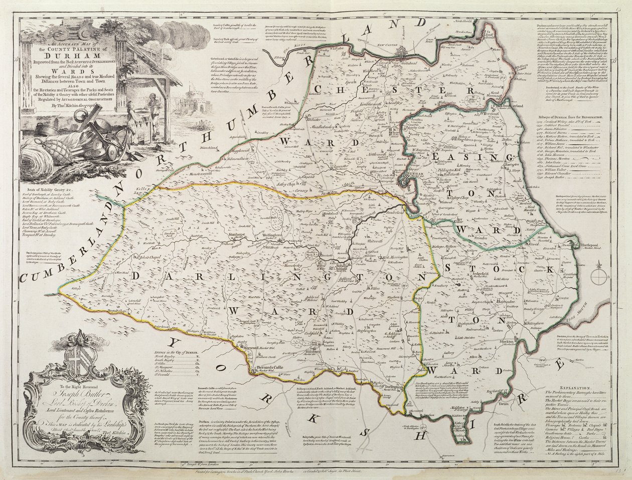 Carte de Durham, 1777 - Thomas Kitchin