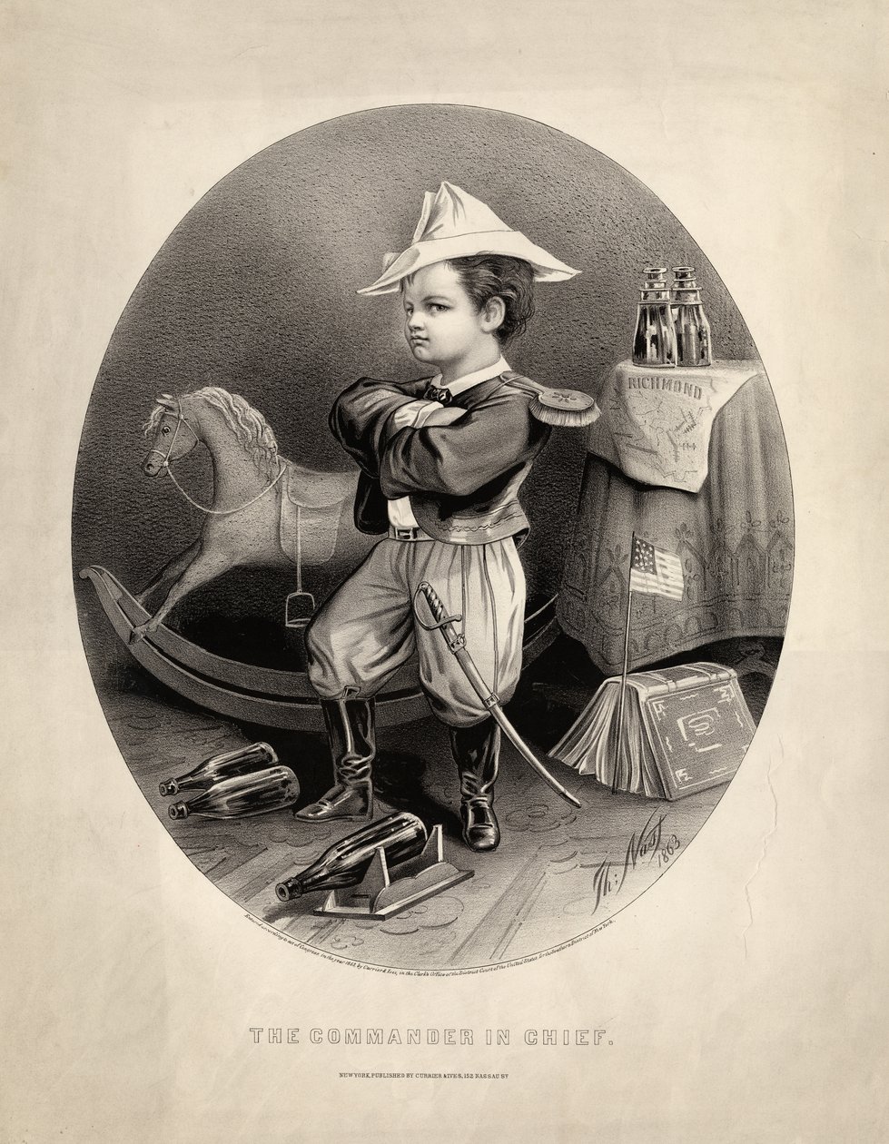 Commandant en chef, publié par Currier et Ives, 1863 - Thomas Nast