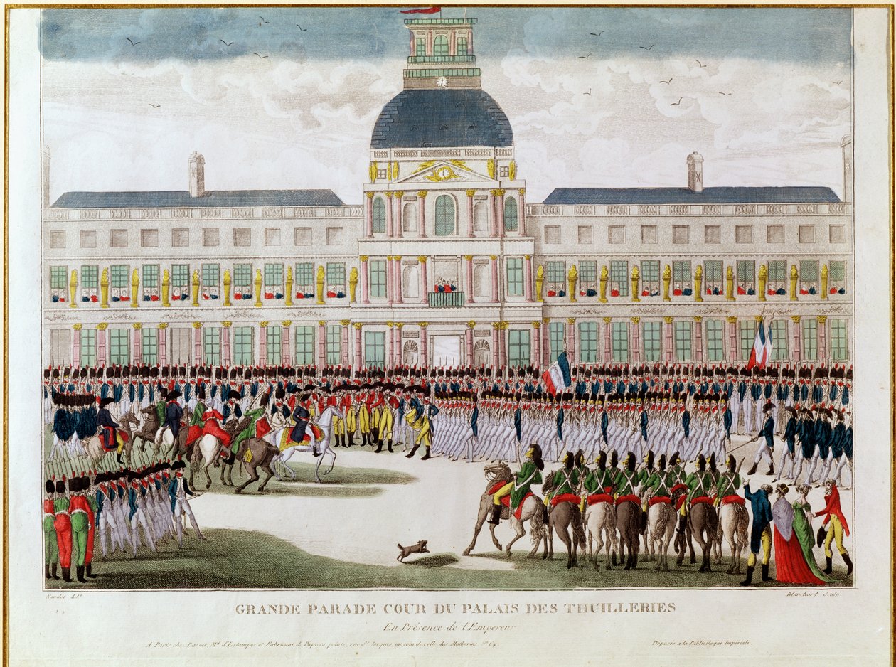 Parade dans la cour du Palais des Tuileries en présence de l