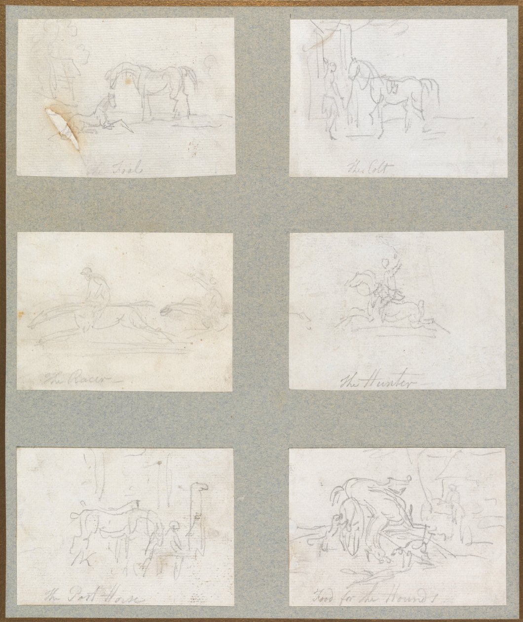 Les âges du cheval - Le poulain, le jeune cheval, le coureur, le chasseur, le cheval de poste, nourriture pour les chiens - Thomas Rowlandson