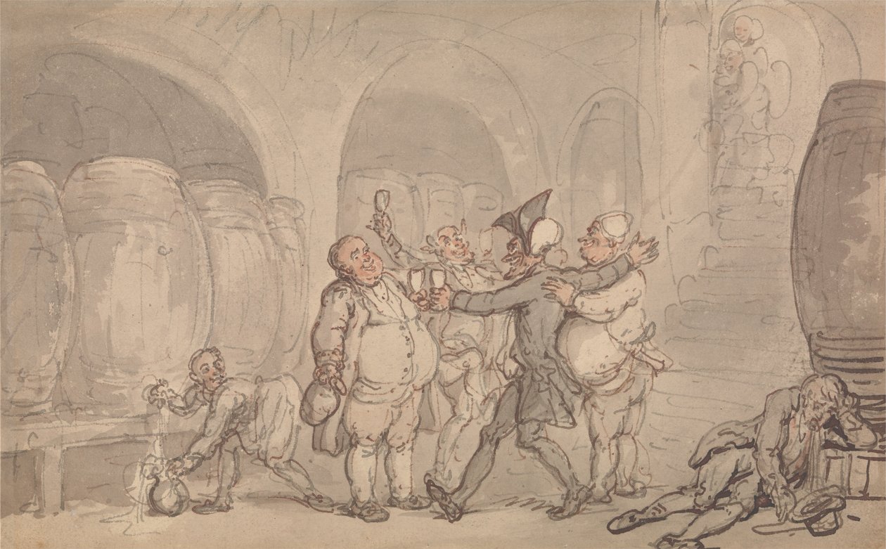 Le Dr Syntax libéré de la cave - Thomas Rowlandson