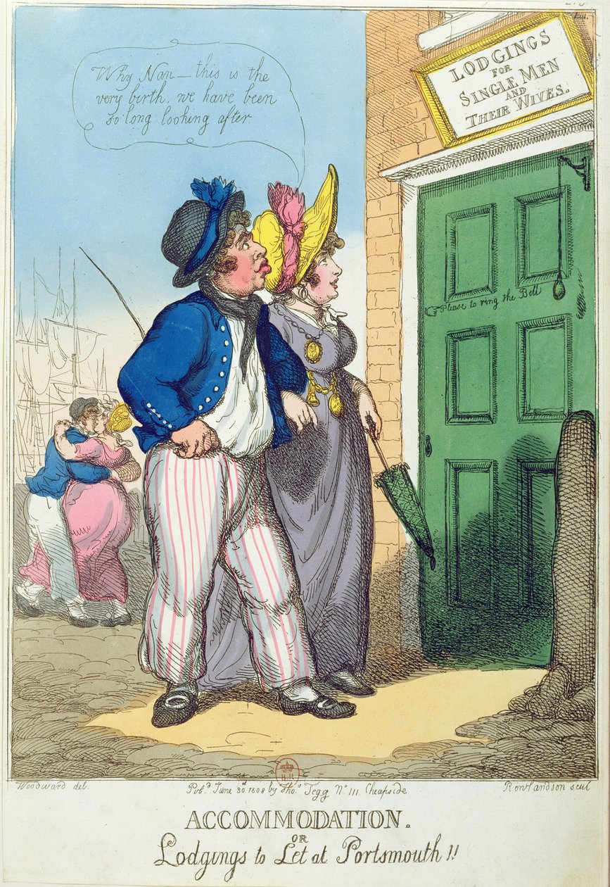 Logements pour Hommes Célibataires et leurs Femmes à Portsmouth, 1808 - Thomas Rowlandson