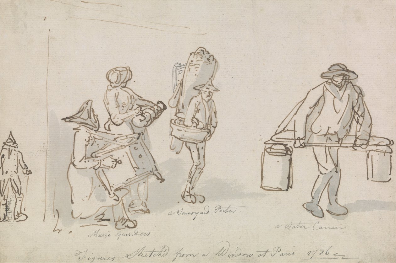 Figures de rue parisiennes - Thomas Rowlandson