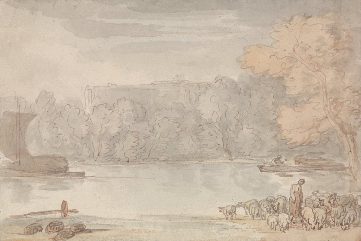 Scène de rivière (La Tamise à Eton) - Thomas Rowlandson