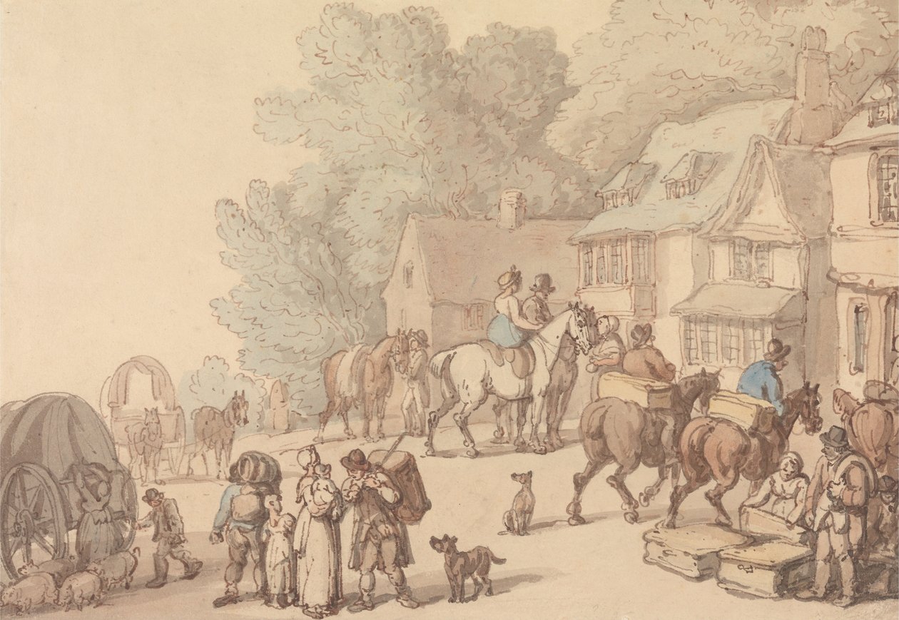 Scène devant une auberge - Thomas Rowlandson