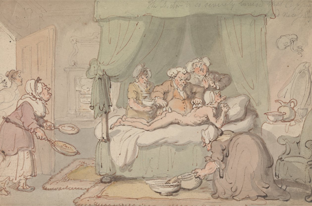 Le docteur est si gravement contusionné que la saignée est jugée nécessaire - Thomas Rowlandson