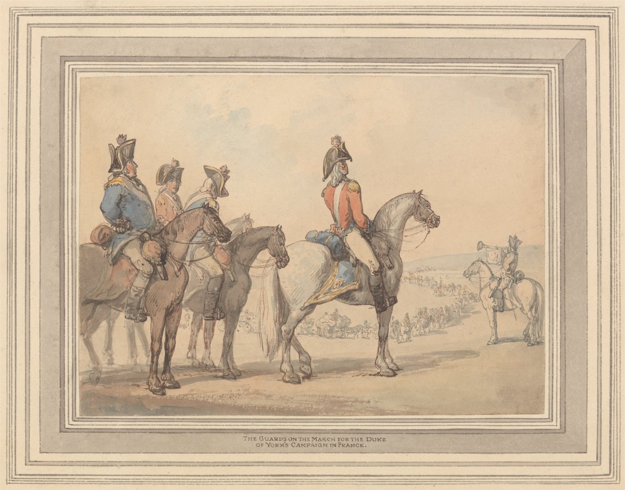 Les gardes en marche pour la campagne du duc d