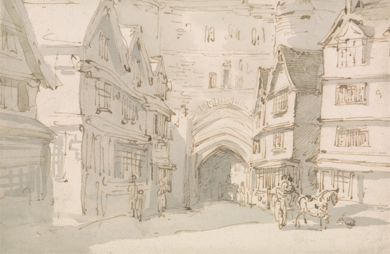 La porte sud, Exeter - Thomas Rowlandson