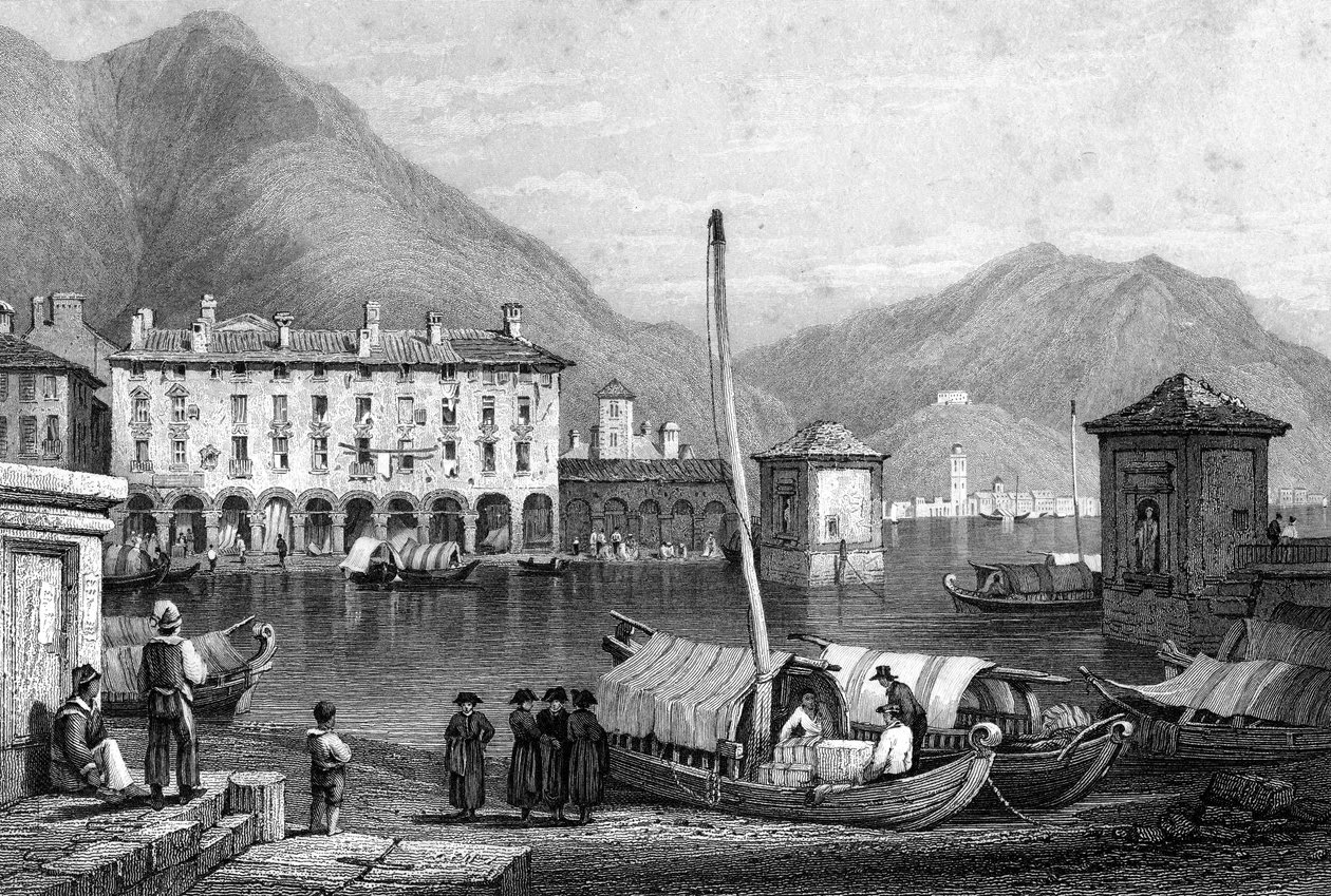 Côme et le lac de Côme, Lombardie, Italie, 19e siècle - Thomas Barber