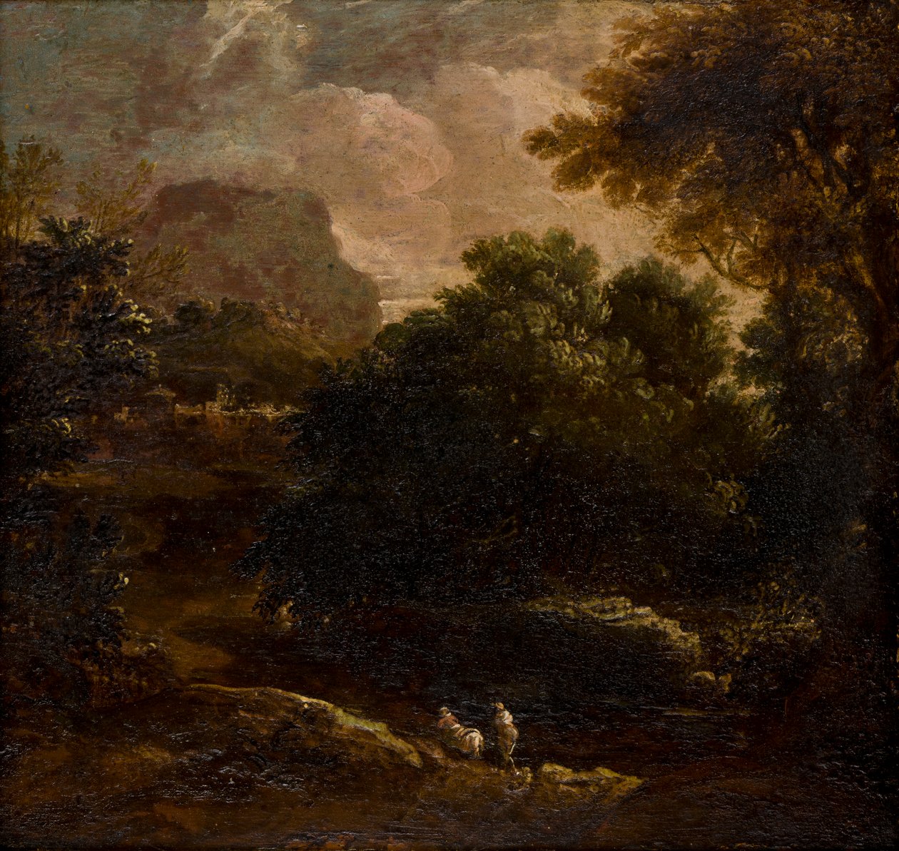 Paysage boisé avec des figures - Thomas Barker