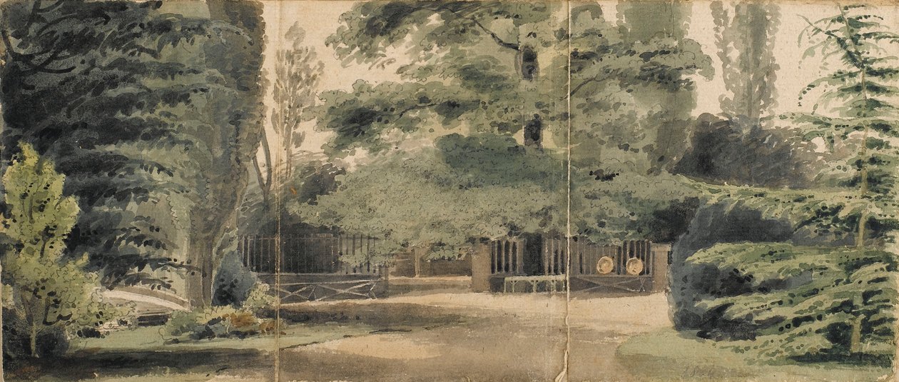 Sentiers et une clôture sous les arbres dans le parc de Merton - Thomas Baxter