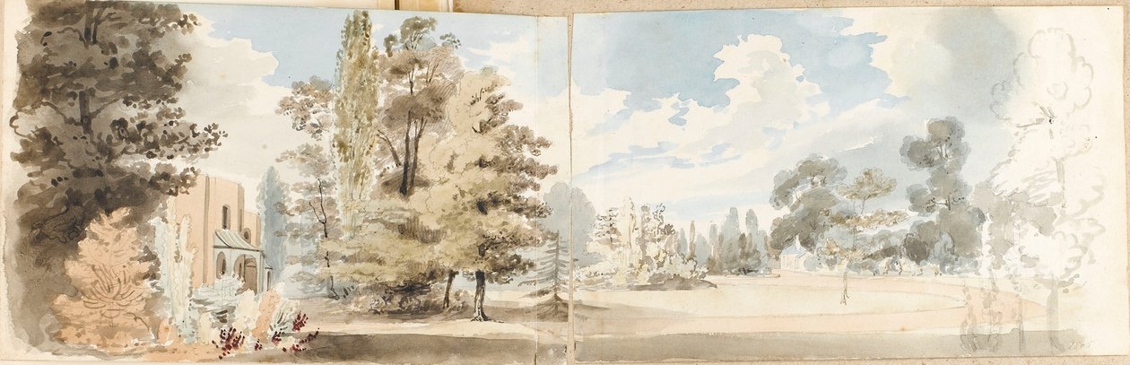La maison et les jardins de Merton depuis le sud-est - Thomas Baxter