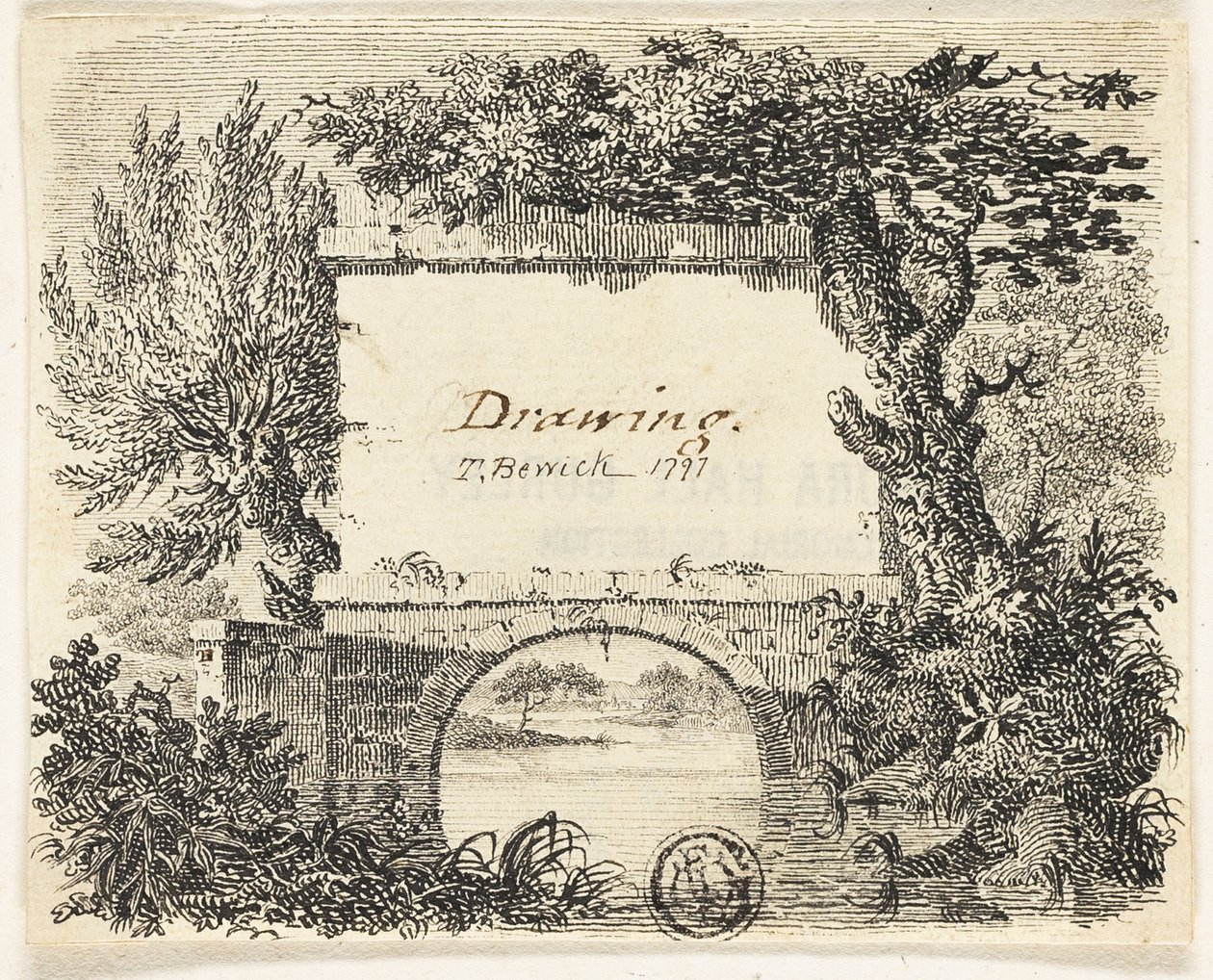 Vignette avec Arbres de Pont - Thomas Bewick