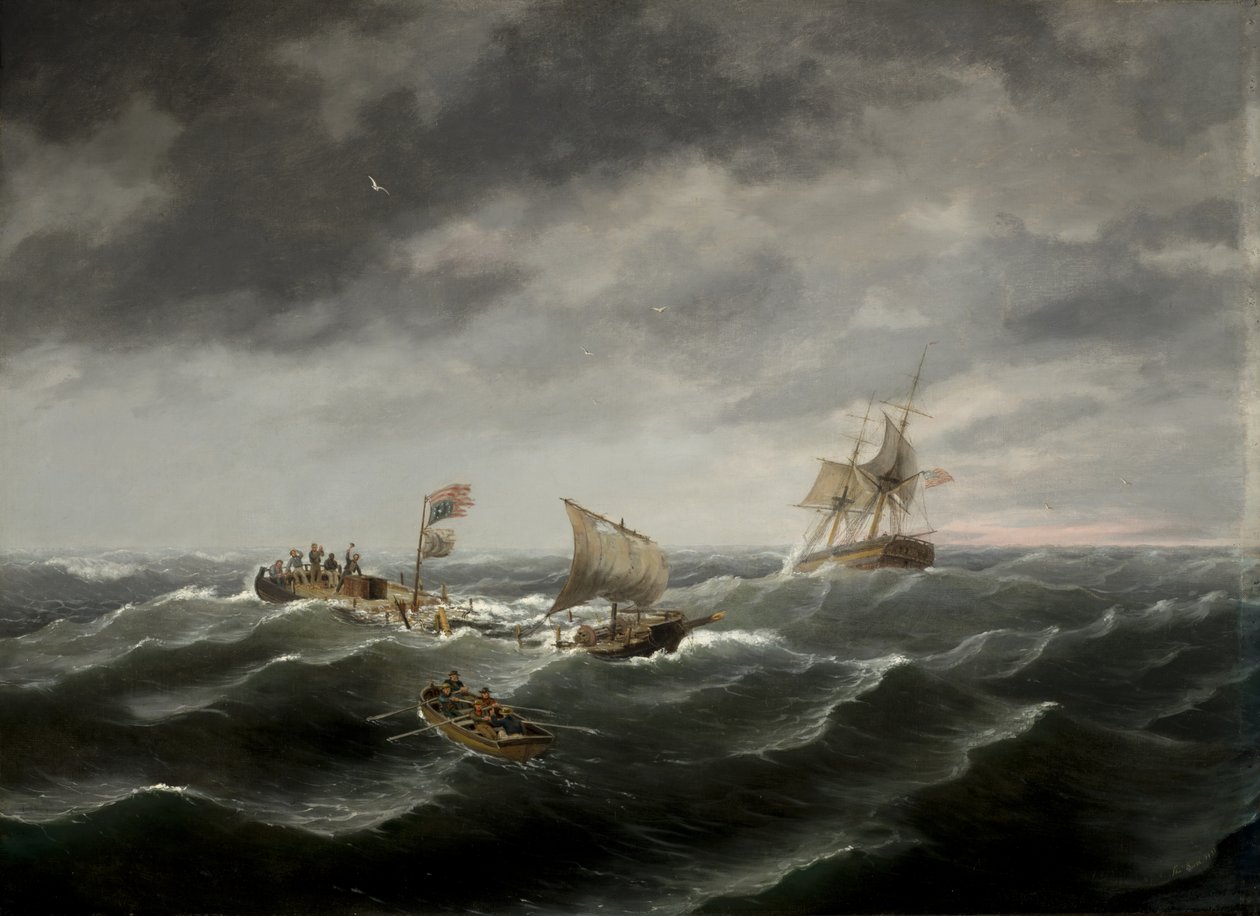 Naufrage de la goélette « John S. Spence » de Norfolk, Virginie, 2e vue - sauvetage des survivants - Thomas Birch
