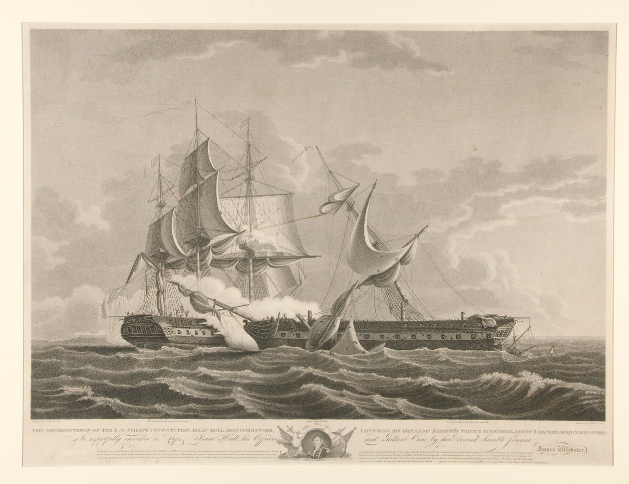 Cette représentation de la frégate américaine Constitution capturant - Thomas Birch