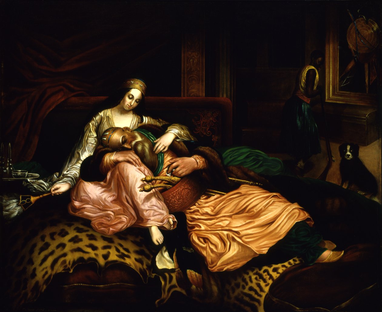 Scène intérieure avec sultan et concubine - Thomas Buchanan Read
