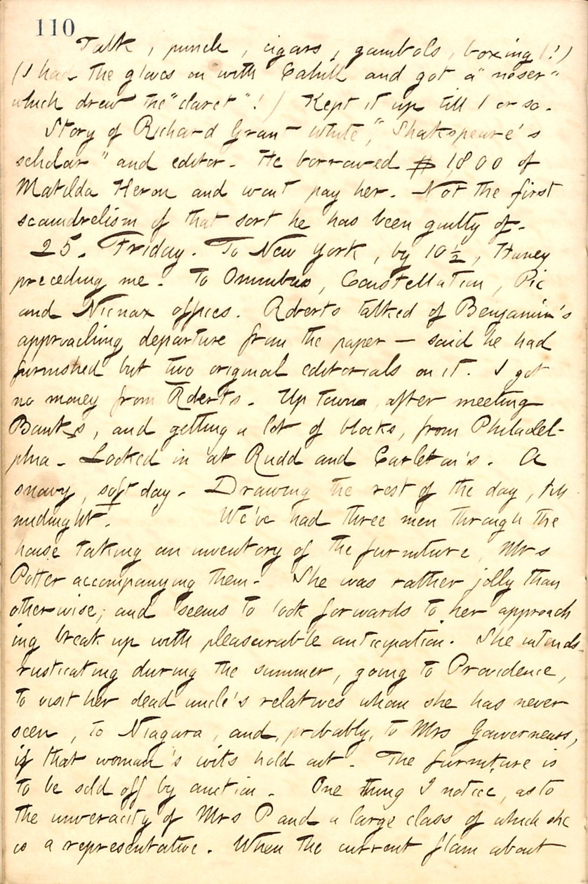 Journaux de Thomas Butler Gunn : Volume 10, page 123, 24-25 février 1859 - Thomas Butler Gunn