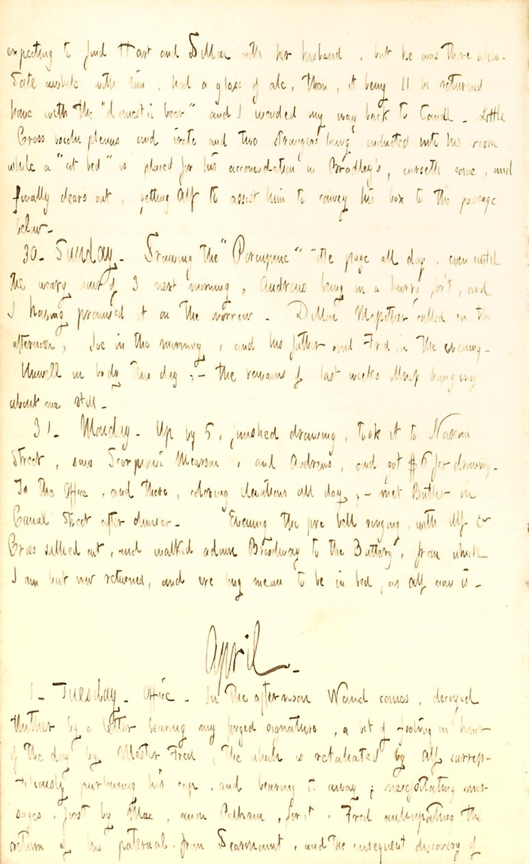 Journaux de Thomas Butler Gunn - Volume 2, page 70, 29 mars-1 avril 1851 - Thomas Butler Gunn