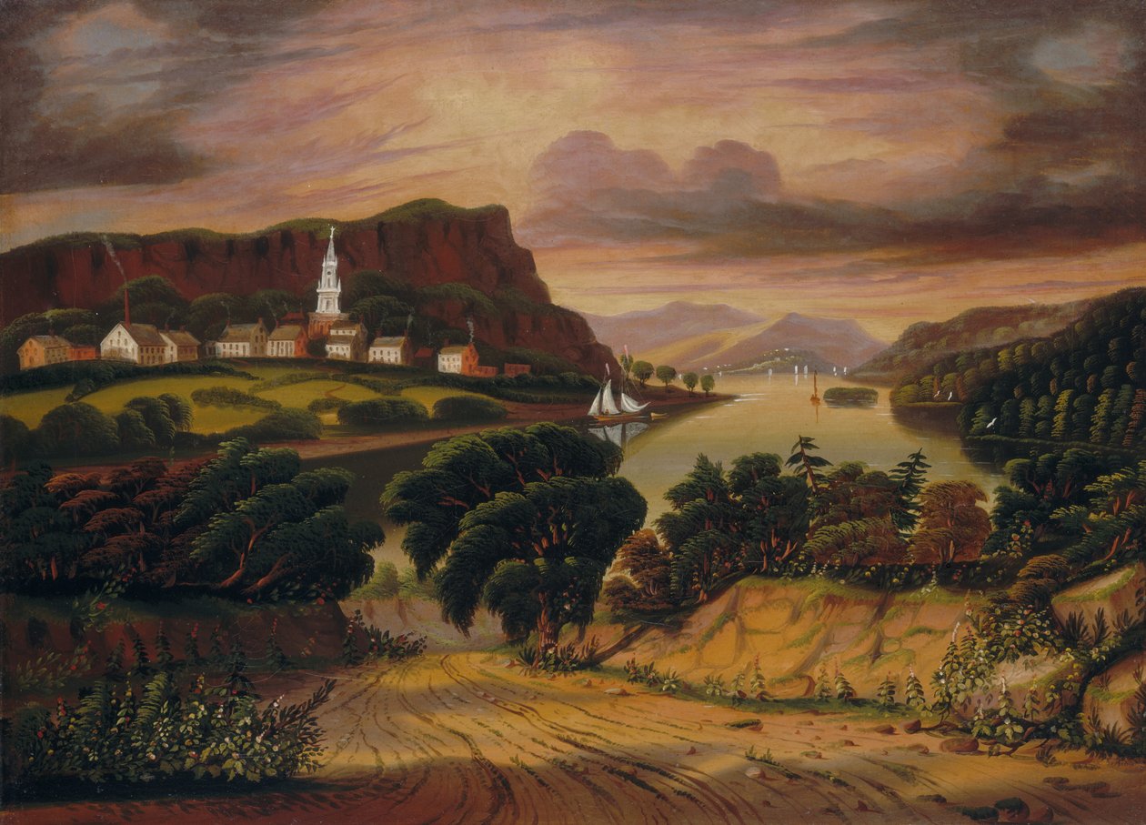 Lac George et le village de Caldwell, milieu du 19e siècle - Thomas Chambers