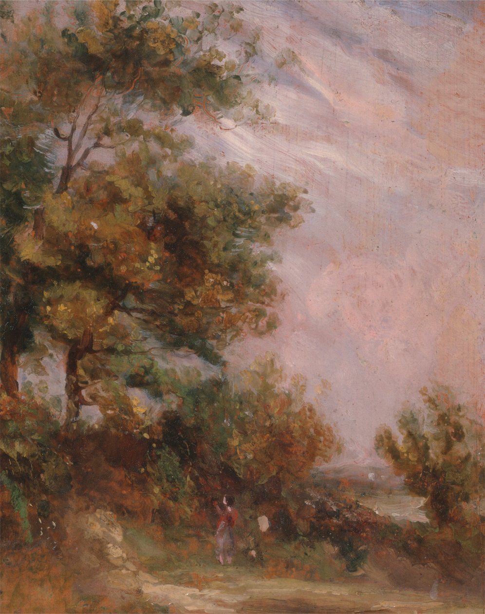 Paysage avec arbres et une figure - Thomas Churchyard