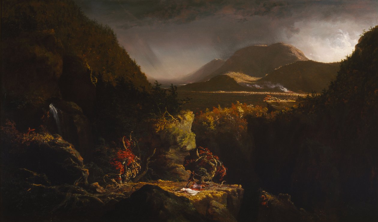 Paysage avec figures : Une scène du "Dernier des Mohicans" - Thomas Cole