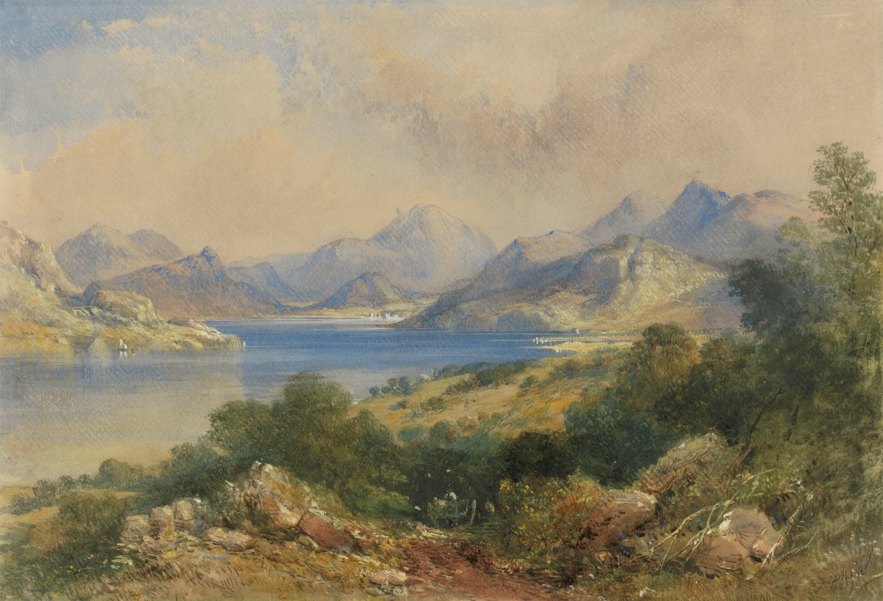 Scène montagneuse avec un lac - Thomas Colman Dibdin