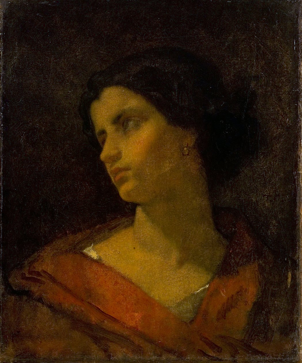 Tête de femme, étude - Thomas Couture
