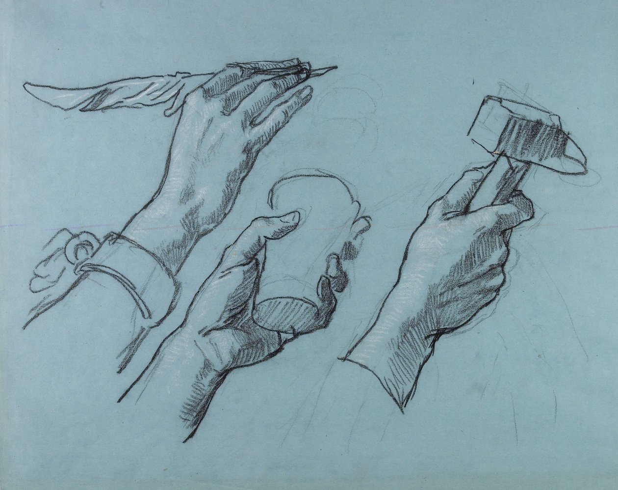 Trois études de mains, vers 1876 - Thomas Couture