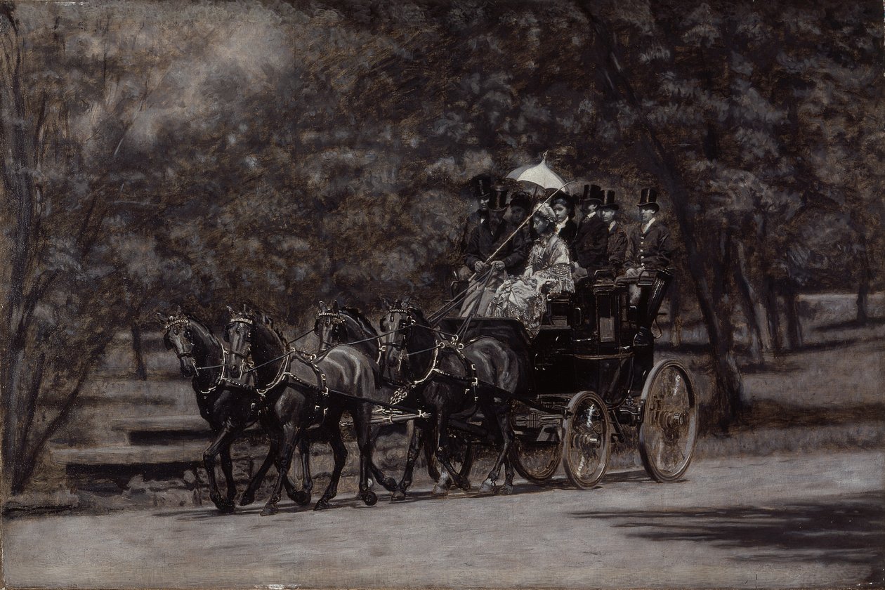 The Fairman Rogers Four-In-Hand (A May Morning in the Park) 1899 (huile sur toile) - Thomas Cowperthwait Eakins
