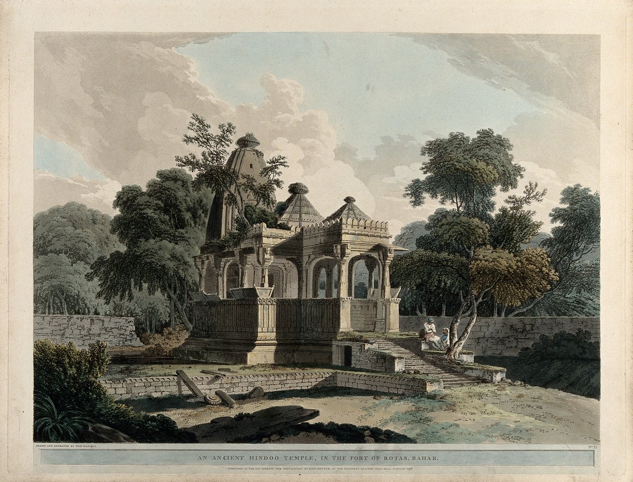 Ancien temple hindou, dans le fort de Rotas, Bahar - Thomas Daniell